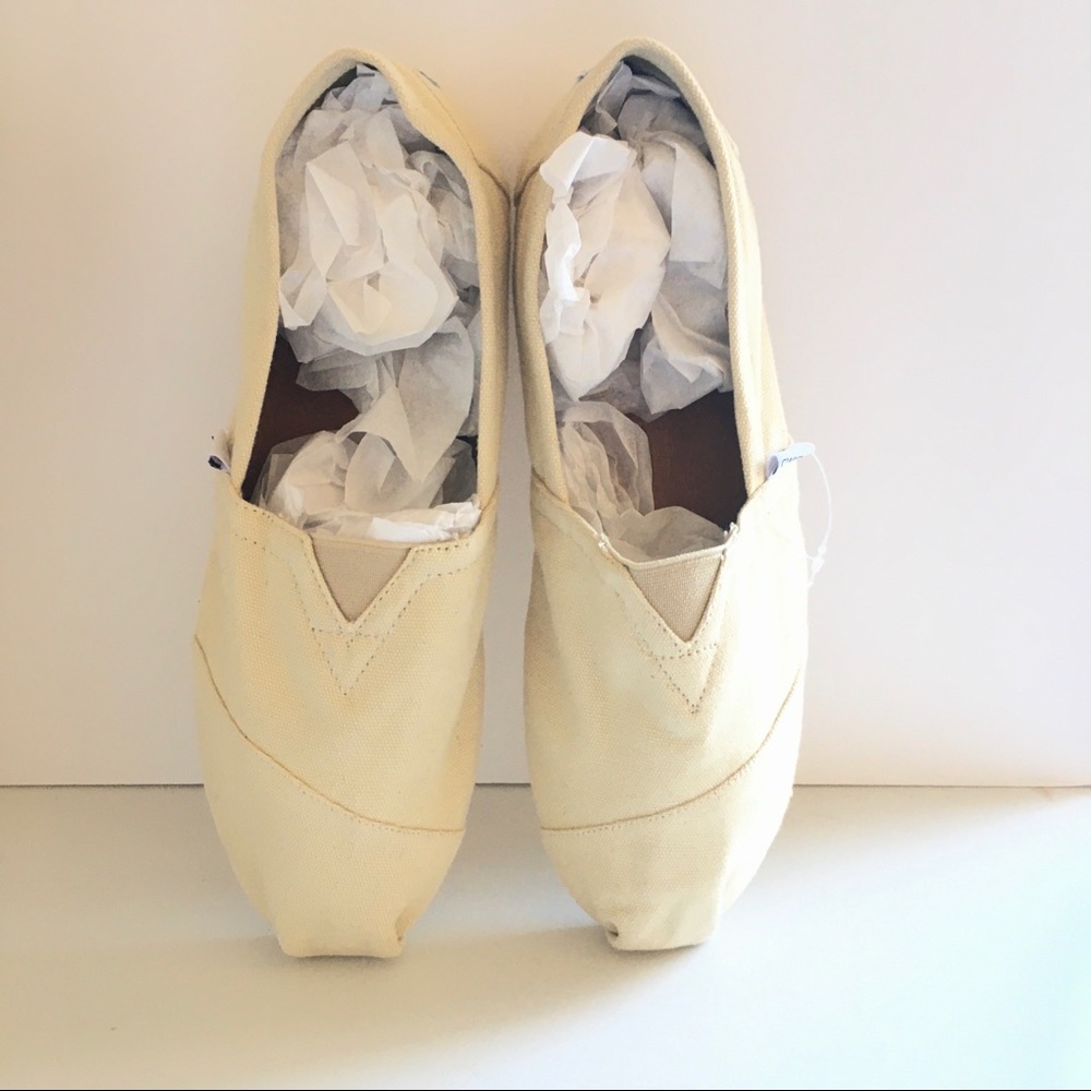 Toms Classic Alpargata Canvas Slip On Cream Shoes - Picture 5 of 11